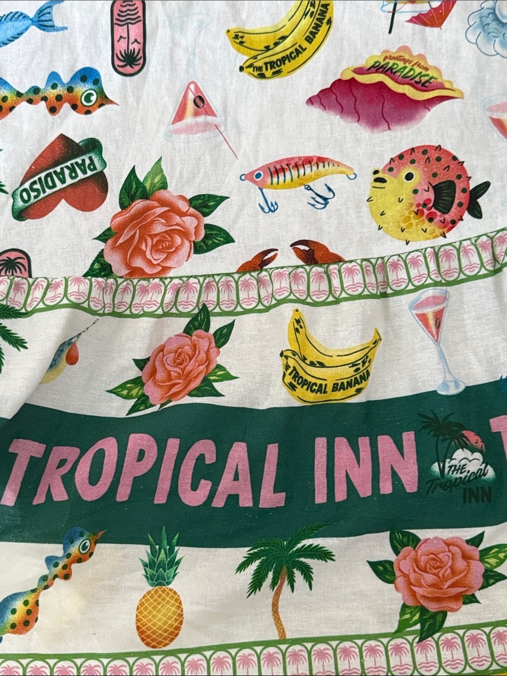 Anthropologie linen white Maxi Sundress Multi-Color Tropical Print pockets XS - Picture 10 of 13